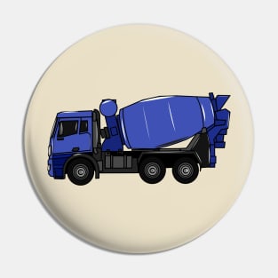 Concrete mixing transport truck cartoon Pin