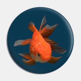 Low polygon Art of golden fish Pin