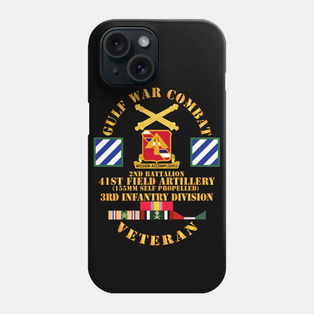 Gulf War Combat Vet w 2nd Bn 41st Arty - 3rd ID wo Map Phone Case by twix123844