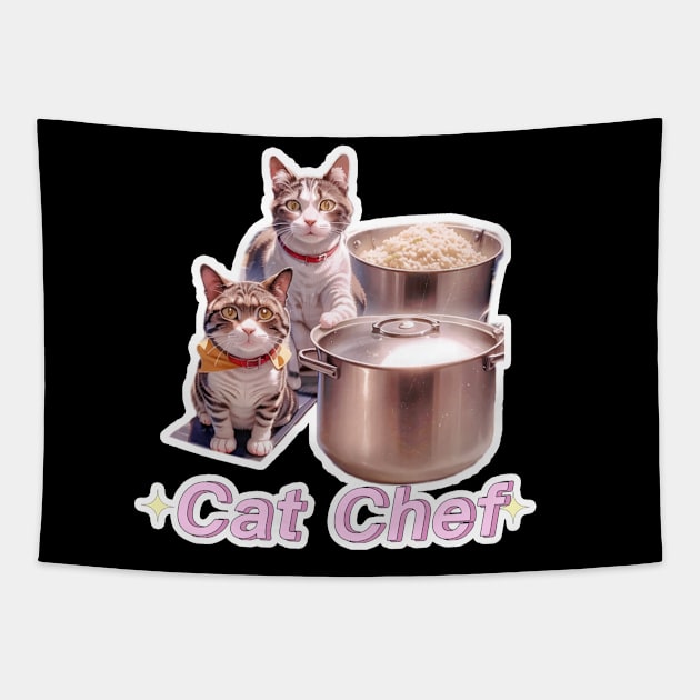 cat chef Tapestry by LycheeDesign