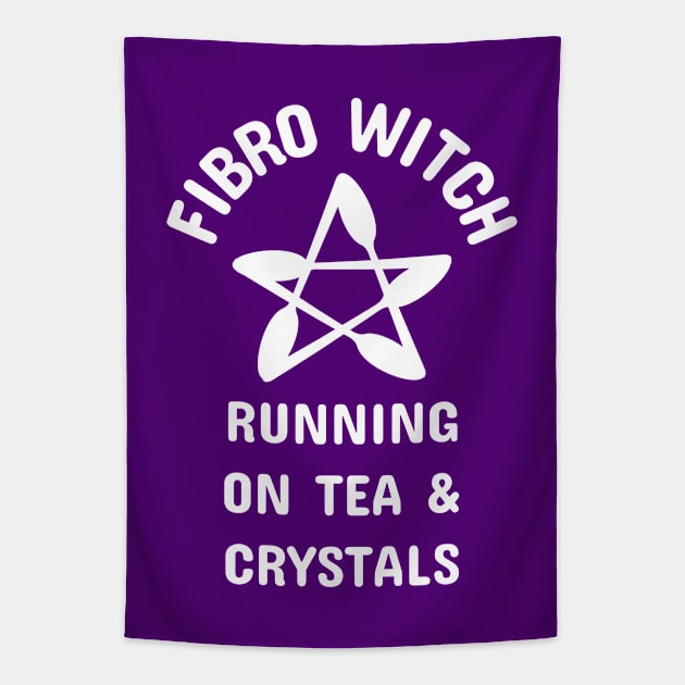 Fibro Witch Running on Tea and Crystals Cheeky Witch® Tapestry by Cheeky Witch