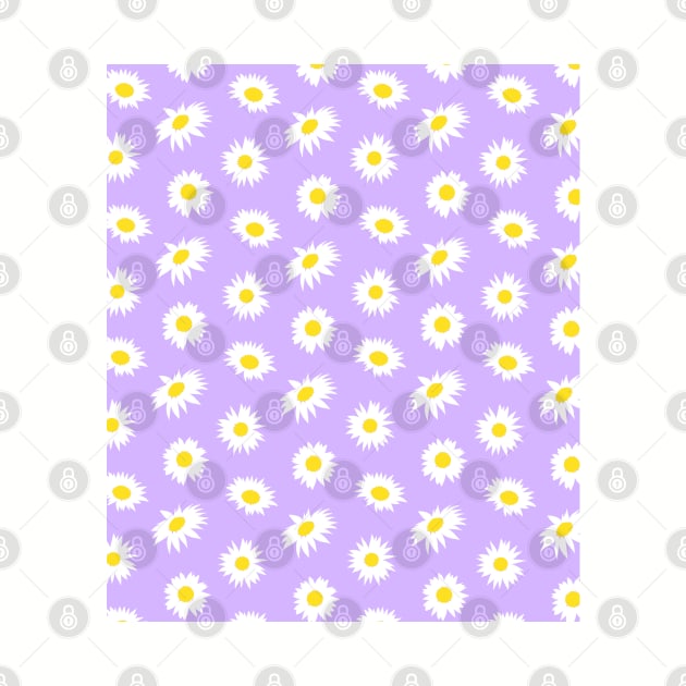 Daisy Ditsy Pattern on Lilac Purple by OneThreeSix