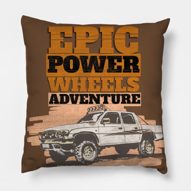 4x4 Power Wheels Offroader Pillow by rizwanahmedr