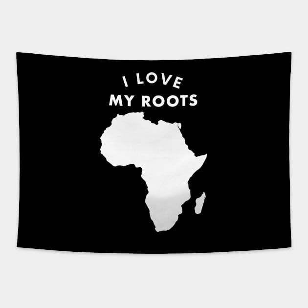 I Love My Roots - African Continent Graphic Tapestry by OFT Designs