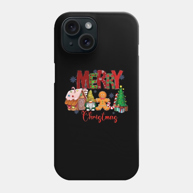 Merry Christmas Candy House Lemon Gnome Gingerbread Pajamas Phone Case by rivkazachariah