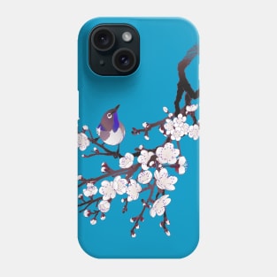 Japanese sakura blossoms and bird Phone Case