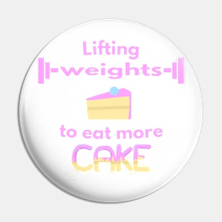 Lifting weights to eat more Cake Pin