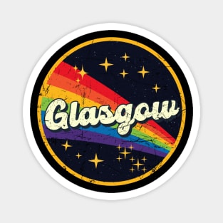 Glasgow // Rainbow In Space Vintage Grunge-Style Magnet