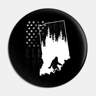 Indiana Bigfoot American Flag Pin