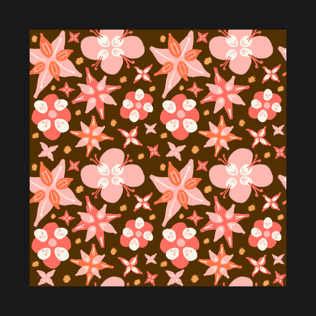 Pink Abstract Floral Pattern by OneLook