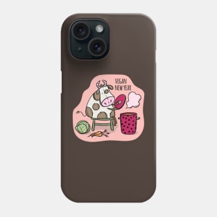 cow vegan new year Phone Case