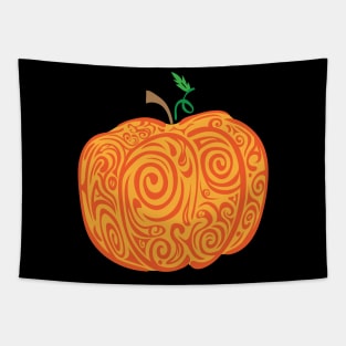 Doodle Pumpkin, colored Tapestry