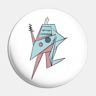 Zap the robot blue and pink Pin