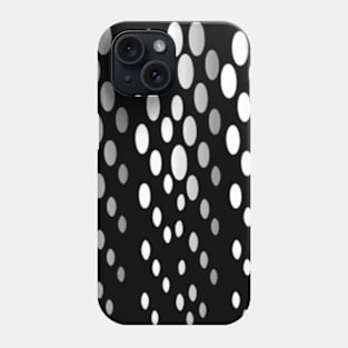 pattern of white balls, silver rain. Phone Case