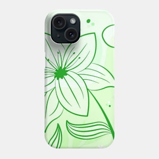 Green Floral Art Phone Case