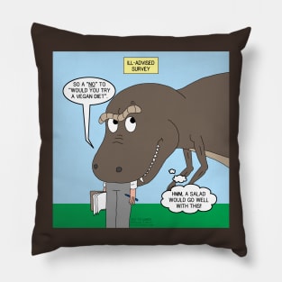 T-Rex and the Vegan Survey Pillow