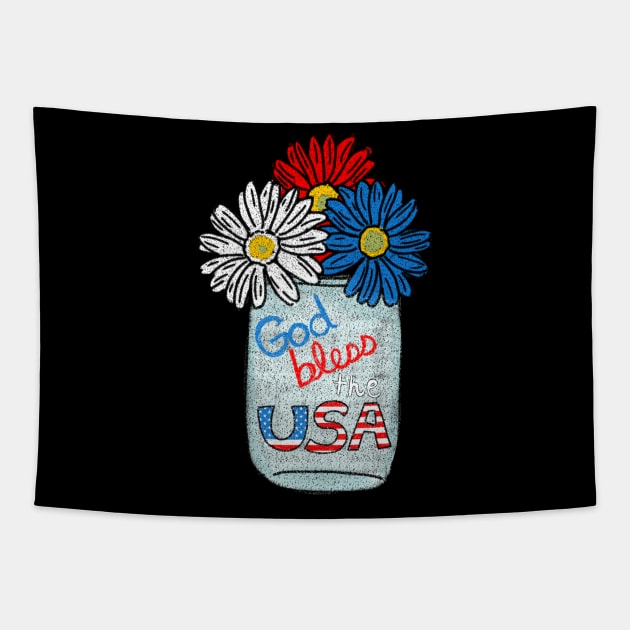 God Bless the USA (small design) Tapestry by Aeriskate