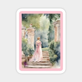 Lady in pink dress Magnet