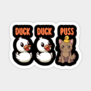 Funny Duck Cat Pun Meme Men Women Kids Funny Duck Magnet