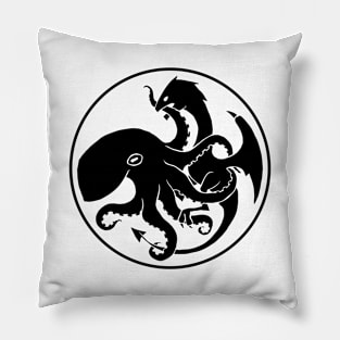 Dragon and Kraken BLK Pillow