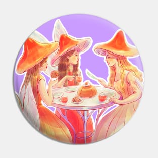 Three fairy witches drinking tea Pin