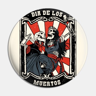 Vintage Dia de los Muertos Couple Pin