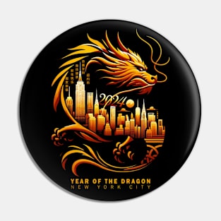 Golden NYC Dragon - 2024 Lunar New Year Pin