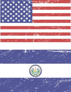 United States Flag & El Salvador Flag Magnet