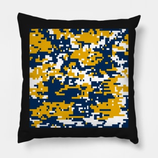 Blue & Gold Digital Camo Pillow