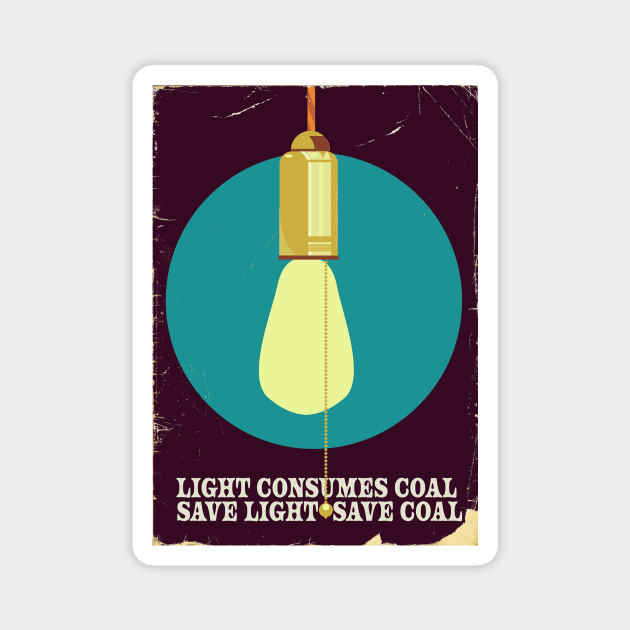 Save energy vintage poster Magnet by nickemporium1