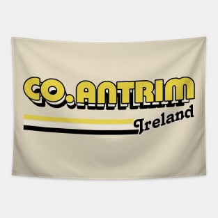 County Antrim / Retro Style Irish County Design Tapestry