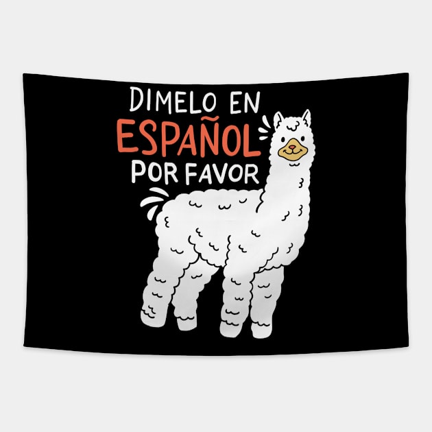 Spanish Teacher Llama Tapestry by KAWAIITEE