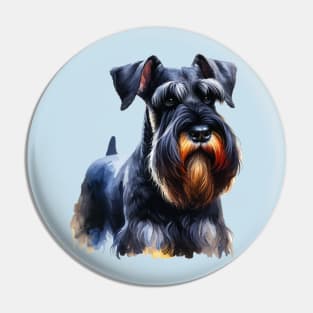 Watercolor Giant Schnauzer - Beautiful Dog Pin