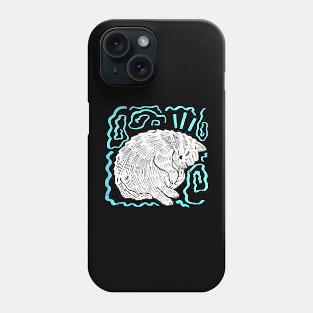 Kitty Sketch Phone Case by Bucket Hat Kiddo