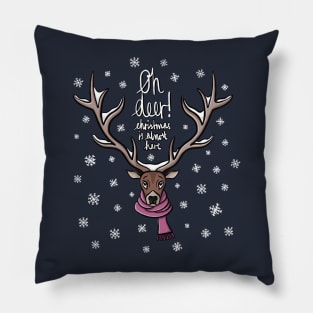 Oh Deer! Christmas is almost here. Digital Illustration Pillow