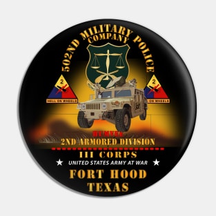 502nd Military Police Co - 2nd Armored Division - Ft Hood, TX - Humvee  w Fire X 300 Pin