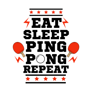 Eat Sleep Ping Pong Repeat - Red - Table Tennis Player T-Shirt