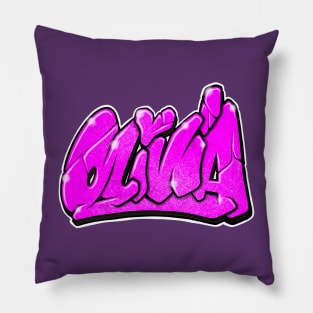 Olivia - graffiti name Pillow