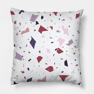 Terrazzo Pattern White Brown Purple Pillow