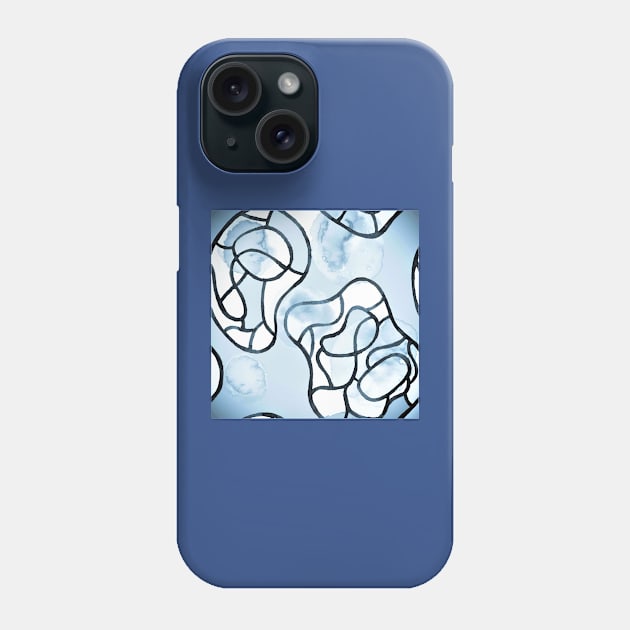 Blue Ink Abstract Phone Case by Minxylynx4