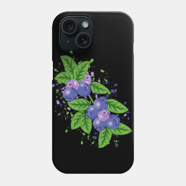 Blueberry Art Phone Case by Designoholic