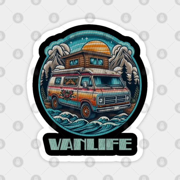 Waterfront Vanlife camper conversion Magnet by Tofuvanman