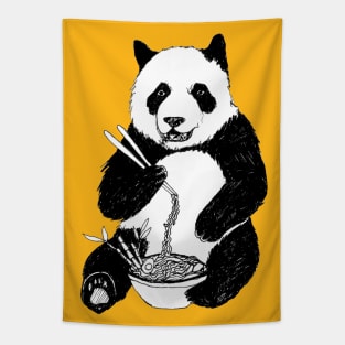 Panda Eating Ramen Tapestry