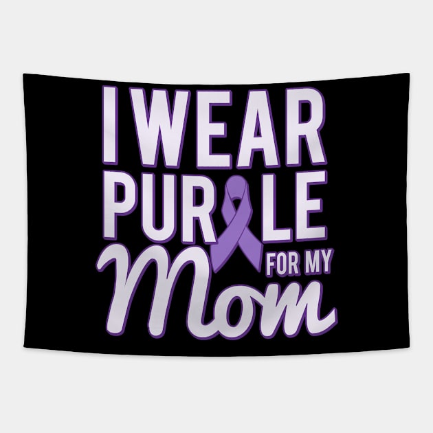 I Wear Purple For My Mom Alzheimer's Tapestry by Flippin' Sweet Gear