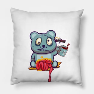 coffee bear zombie gift for bears lovers coffee addict zombie lovers. Pillow