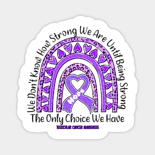 Testicular Cancer Awareness - rainbow leopard ribbon strong Magnet