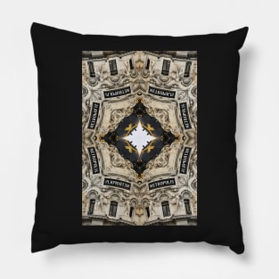 Pattern, ornate baroque architecture in Madrid, Spain Pillow