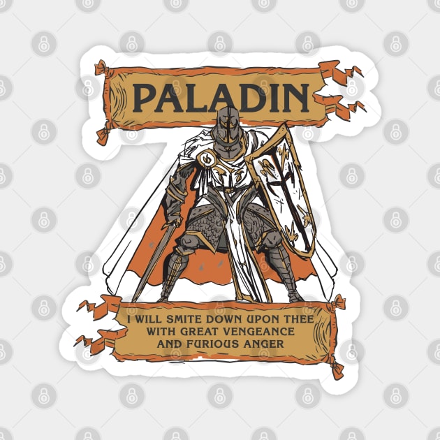 Tabletop RPG Paladin - Devine Smite And Furious Anger Magnet by M n' Emz Studio