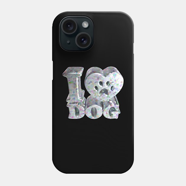 3D I Love Dog - Galvanized-Metal Phone Case by 3DMe