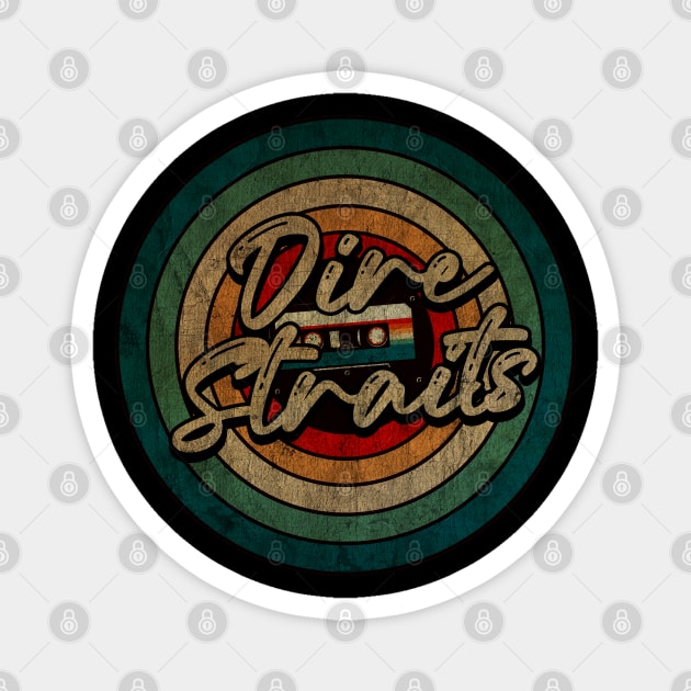 Dire Straits -  Vintage Circle kaset Magnet by WongKere Store